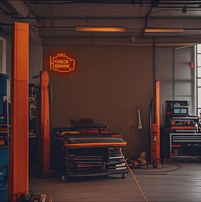 CHECK ENGINE NEON WALL DISPLAY