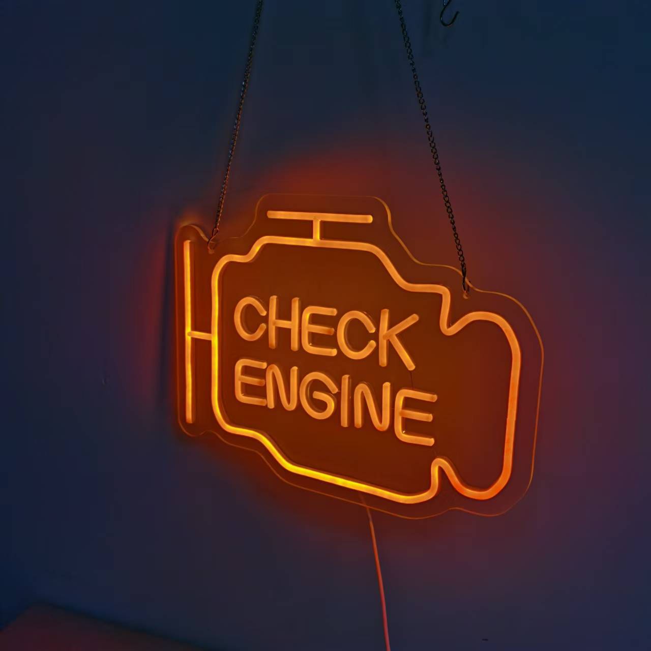 CHECK ENGINE NEON WALL DISPLAY